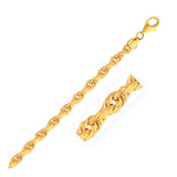 5.0mm 14k Yellow Gold Solid Diamond Cut Rope Chain-rx00895-22