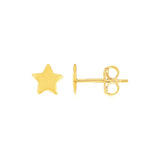 14k Yellow Gold Post Earrings with Stars-rx59840