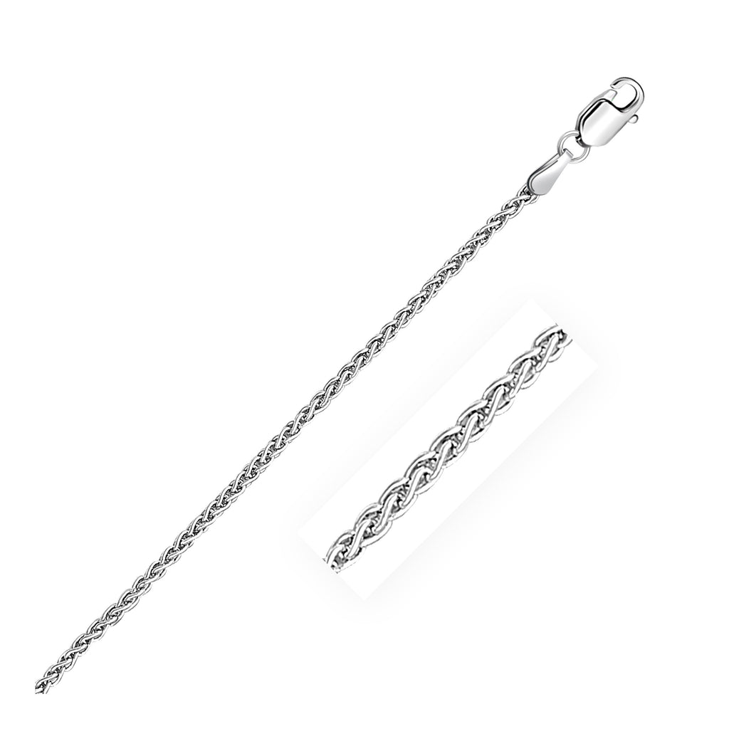 2.2mm Sterling Silver Rhodium Plated Wheat Chain-rx04767-20