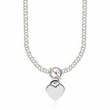Sterling Silver Rhodium Plated Rolo Chain Necklace with a Heart Toggle Charm-rx00620-18