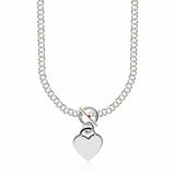 Sterling Silver Rhodium Plated Rolo Chain Necklace with a Heart Toggle Charm-rx00620-16