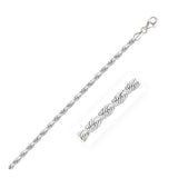 3.0mm 14k White Gold Solid Diamond Cut Rope Chain-rx07737-30