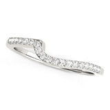 14k White Gold Curved Design Round Diamond Wedding Band (1/4 cttw)-rxd95084y28bt