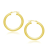14k Yellow Gold Polished Hoop Earrings (30 mm)-rx9077