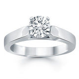 14k White Gold Wide Cathedral Solitaire Engagement Ring-rxd9749y28bt