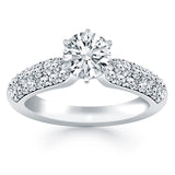 14k White Gold Triple Row Pave Diamond Engagement Ring-rxd10366y28bt