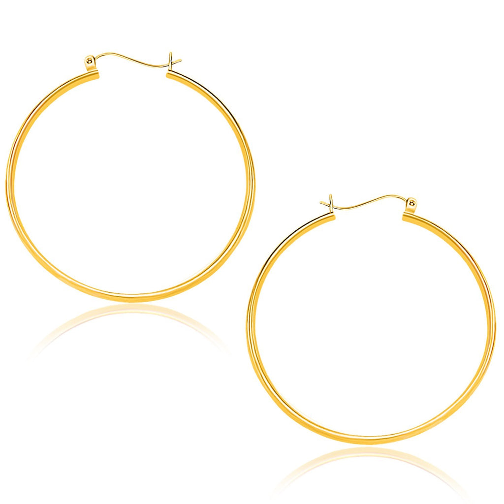 10k Yellow Gold Polished Hoop Earrings (40mm)-rx66638