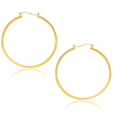 10k Yellow Gold Polished Hoop Earrings (40mm)-rx66638