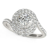 14k White Gold Round Diamond Spiral Design Engagement Ring (1 1/8 cttw)-rxd71448y28bt
