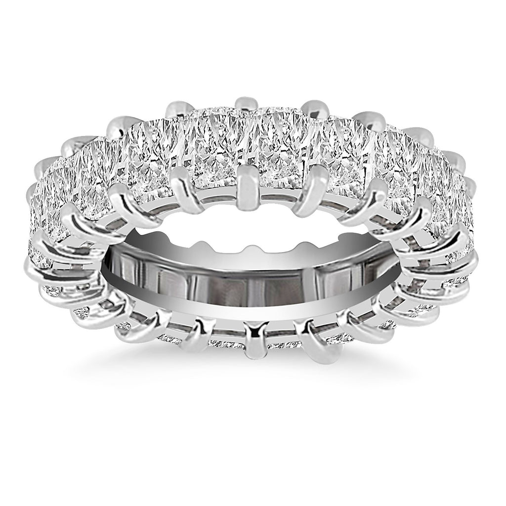 Exquisite 14k White Gold Emerald Cut Diamond Eternity Ring-rxd9166y28bt