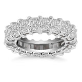 Exquisite 14k White Gold Emerald Cut Diamond Eternity Ring-rxd9166y28bt