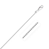 Sterling Silver Rhodium Plated Bead Chain 1.2mm-rx16443-18