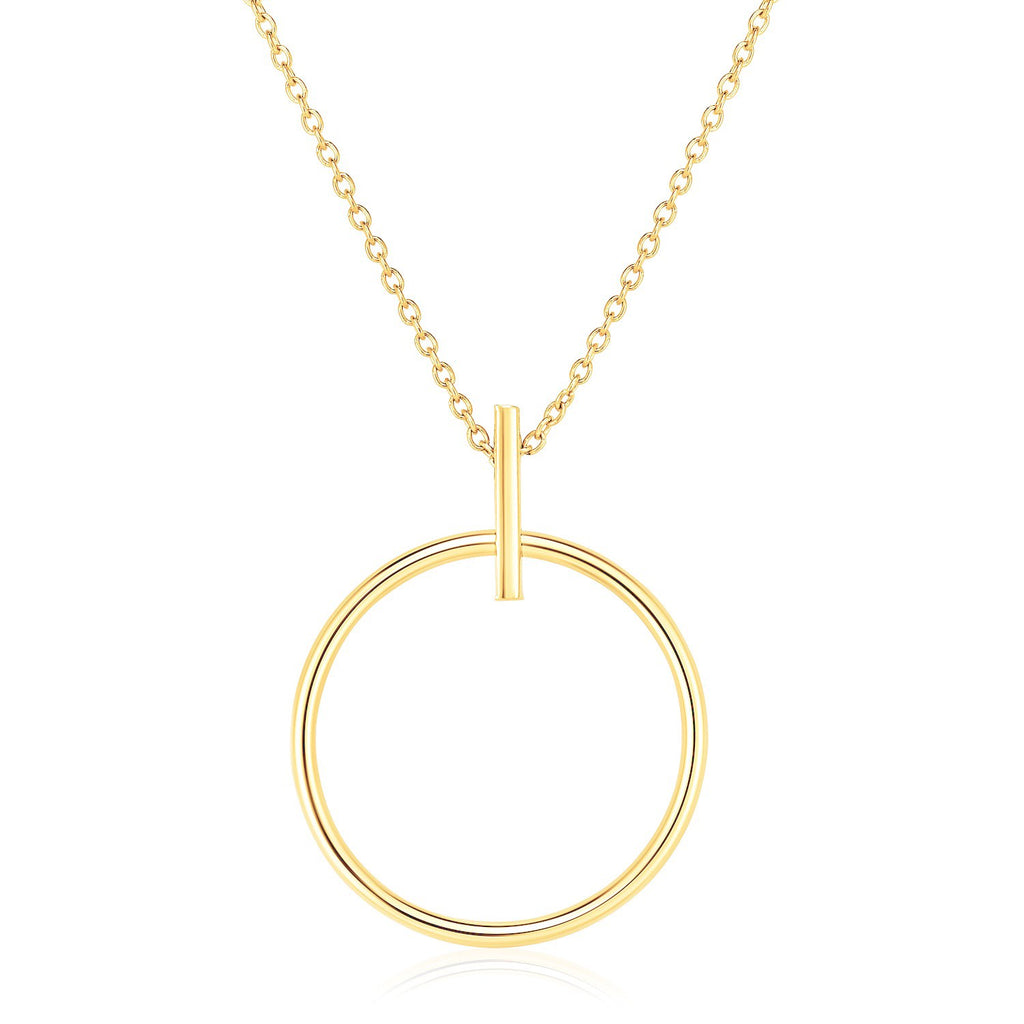 14k Yellow Gold 17 inch Necklace with Polished Ring Pendantrx06863-17-rx06863-17