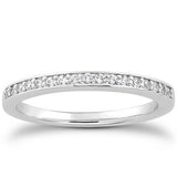 14k White Gold Micro-pave Flat Sided Diamond Wedding Ring Band-rxd17409y28bt