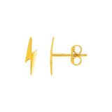 14k Yellow Gold Post Earrings with Lightning Bolts-rx7700