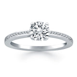 14k White Gold Channel Set Cathedral Engagement Ring-rxd27583y28bt