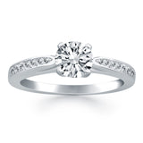 14k White Gold Cathedral Engagement Ring with Pave Diamonds-rxd29732y28bt