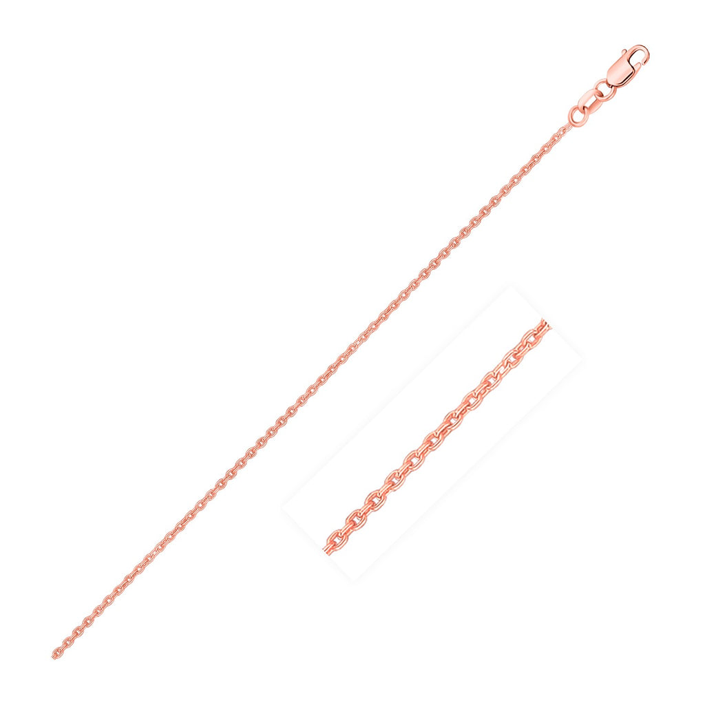 14k Rose Gold Round Cable Link Chain 0.7mm-rx60956-20