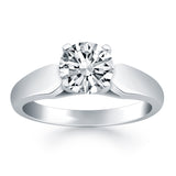 14k White Gold Tapered Cathedral Solitaire Engagement Ring-rxd30664y28bt