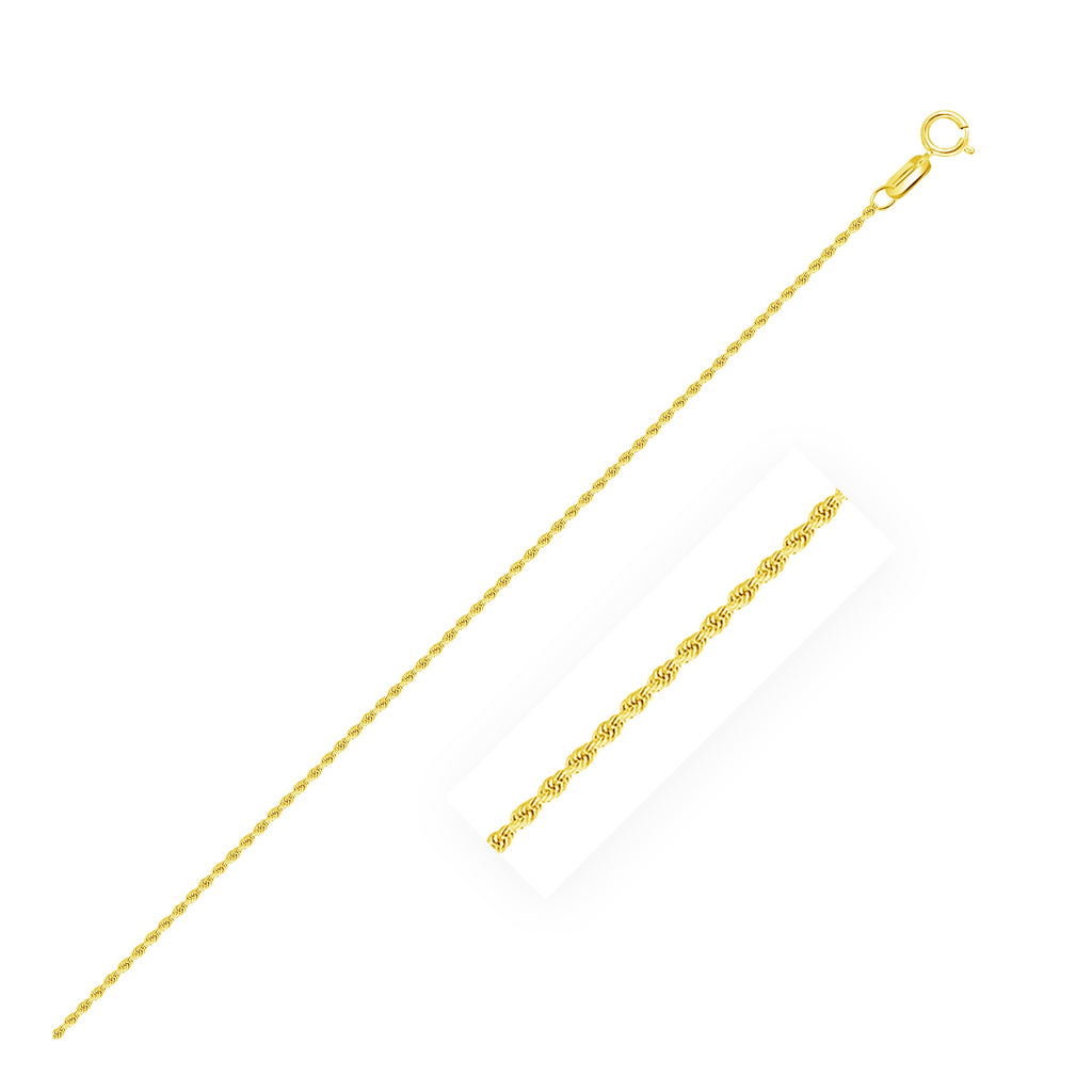 10k Yellow Gold Solid Diamond Cut Rope Chain 1.25mm-rx36546-20