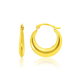 14k Yellow Gold Graduated Round Shape Hoop Earrings-rx79868