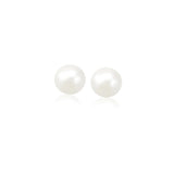 14k Yellow Gold Freshwater Cultured White Pearl Stud Earrings (6.0 mm)-rx35663