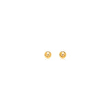 14k Yellow Gold Polished Round Stud Earrings-rx38877
