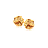 14k Yellow Gold Interlaced Love Knot Stud Earrings-rx36538