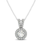 Round Pendant with Split Bail and Diamond Halo in 14k White Gold (3/4 cttw)-rx03657-18