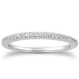 14k White Gold Fancy Engraved Pave Diamond Wedding Ring Band-rxd37768y28bt
