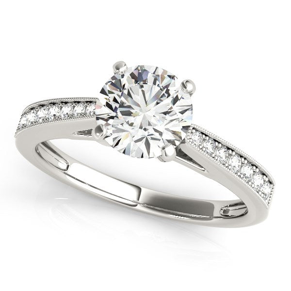 14k White Gold Antique Style Graduagted Diamond Engagement Ring (1 1/8 cttw)-rxd30473y28bt