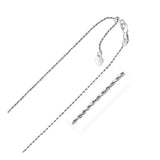10k White Gold Adjustable Rope Chain 1.0mm-rx40672-22