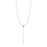 Sterling Silver Rosary Style Lariat Necklace-rx33987-18