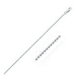 Rhodium Plated 1.8mm Sterling Silver Bead Style Chain-rx36992-18