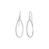 14k White Gold Earrings with Polished Open Teardrop Dangles-rx44083