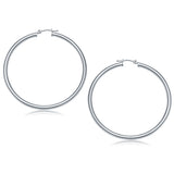 14k White Gold Polished Hoop Earrings (50 mm)-rx43936
