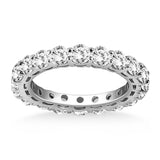 14k White Gold Shared Prong Round Cut Diamond Eternity Ring-rxd37666y28bt