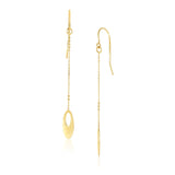 14k Yellow Gold Cutout Oval Chain Dangling Earrings-rx46430