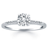 14k White Gold Engagement Ring with Diamond Band Design-rxd42433y28bt
