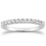 14k White Gold Fancy U Setting Shared Prong Diamond Wedding Ring Band-rxd43692y28bt