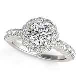 14k White Gold Round Floral Motif Diamond Engagement Ring (1 5/8 cttw)-rxd49545y28bt