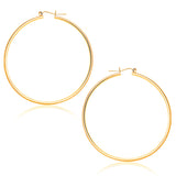 14k Yellow Gold Polished Hoop Earrings (45 mm)-rx47749
