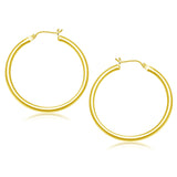 14k Yellow Gold Polished Hoop Earrings (40 mm)-rx49070