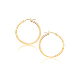 14k Yellow Gold Polished Hoop Earrings (40 mm)-rx49394