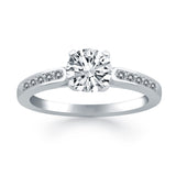 14k White Gold Diamond Channel Cathedral Engagement Ring-rxd46204y28bt