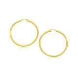 14k Yellow Gold Polished Hoop Earrings (25 mm)-rx52643
