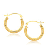 10k Yellow Gold Fancy Hoop Earrings-rx58474