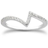 14k White Gold Fancy Zig Zag Pave Diamond Wedding Ring Band-rxd59460y28bt