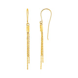 Earrings with Fine Chain Dangles in 10k Yellow Gold-rx44668