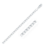 Rhodium Plated 4.7mm Sterling Silver Curb Style Chain-rx57898-30